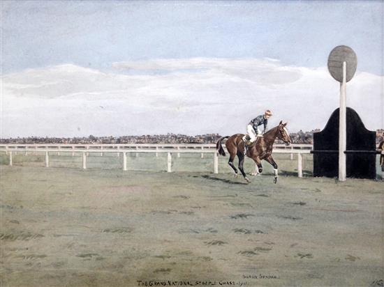 Isaac Cullen The Grand National Water Jump 1921 and Steeplechase 1921, 10.5 x 14in.